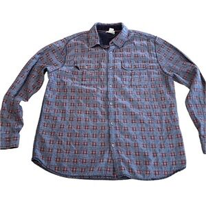 Carbon2Cobalt Buffalo Check Button Down Shirt Sz L